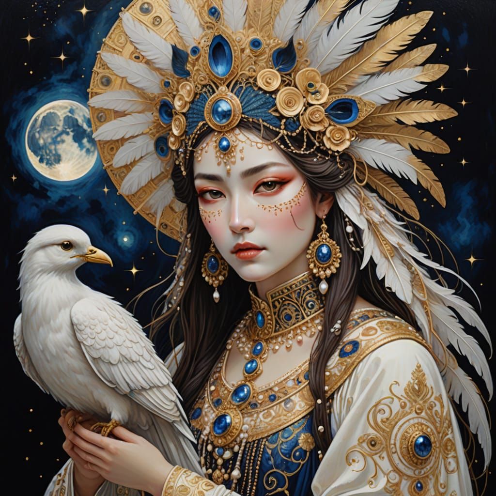 Ethereal Goddess in Golden Opulence