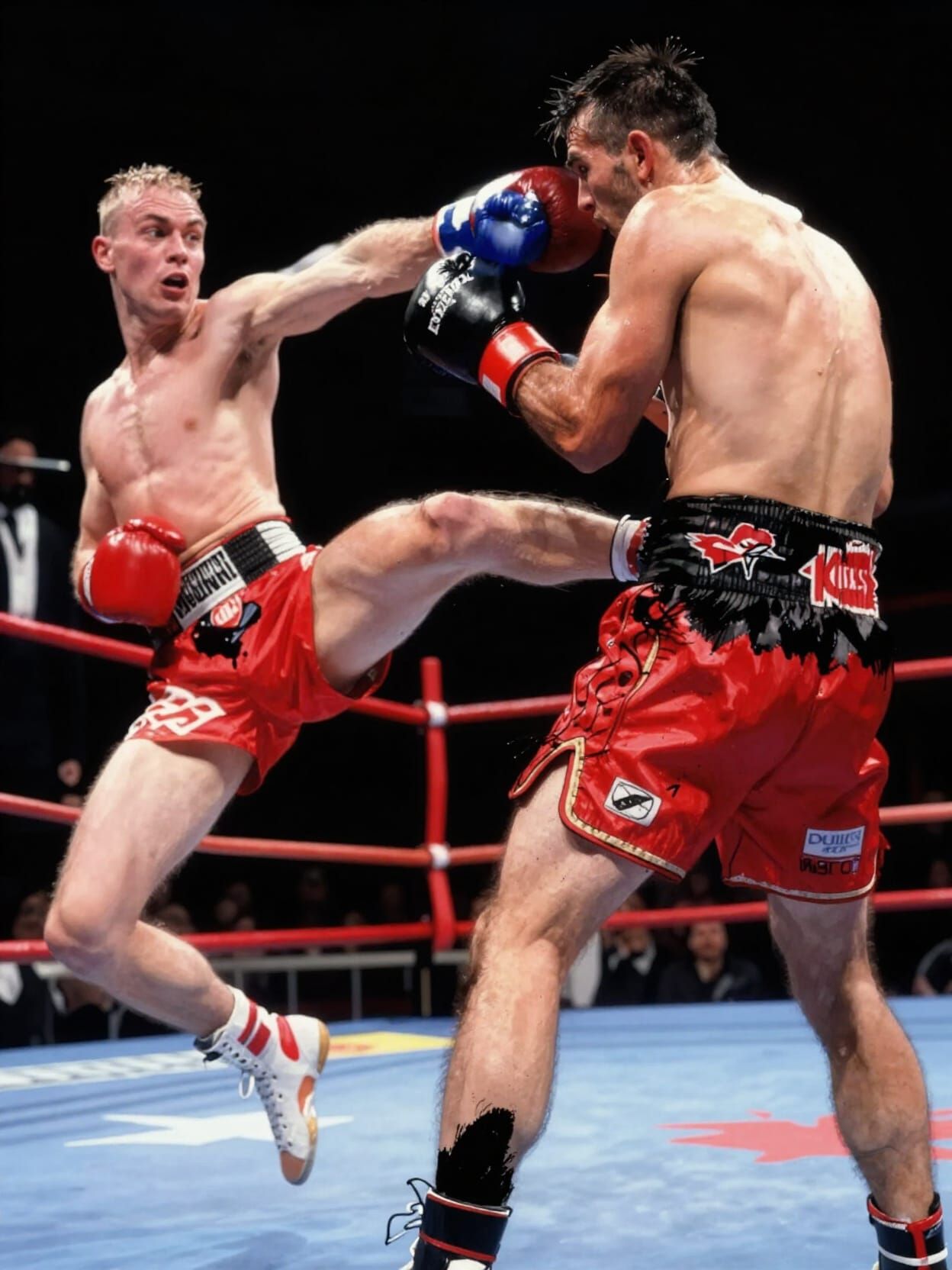 Boxing Frenzy in Expressive Ink Wash Style