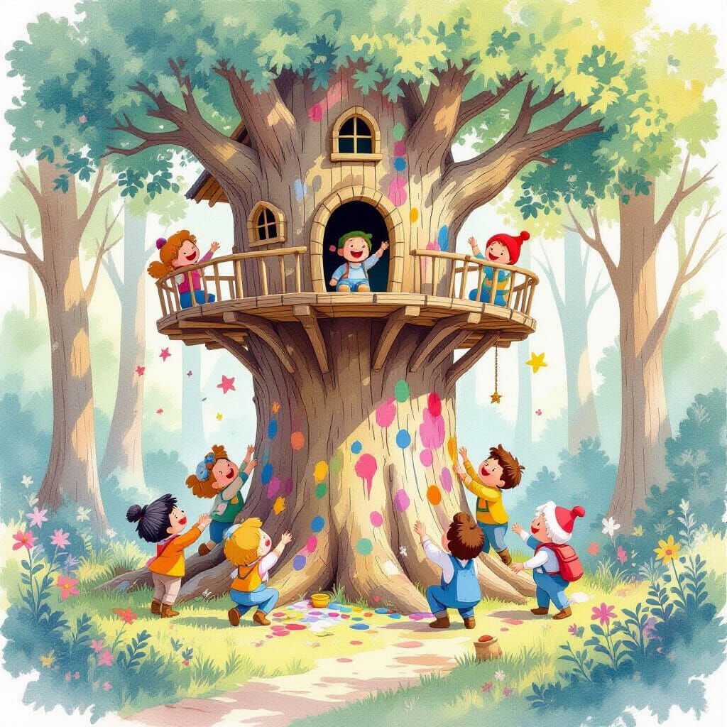 Enchanted Forest People Build a Whimsical Treehouse