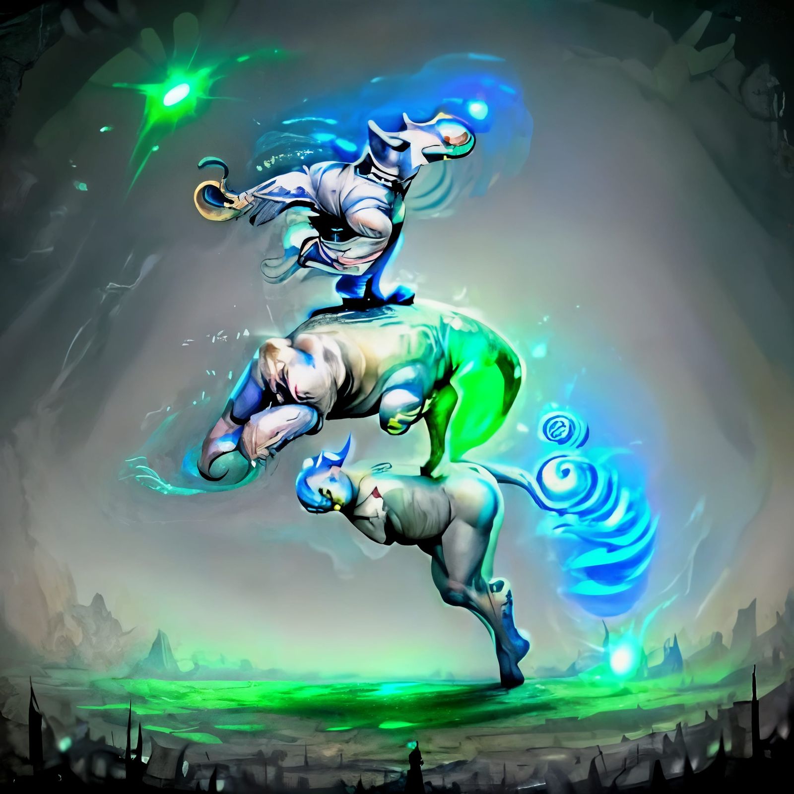 Cosmic Elephant Fever Dream in Neon Hues