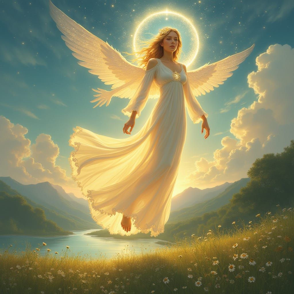 Celestial Being Descends in Radiant Warmth