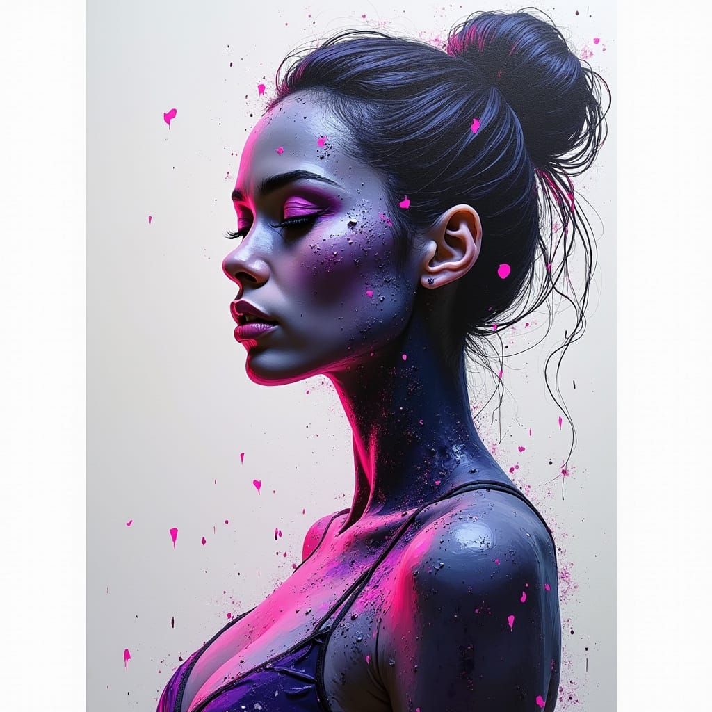 Dancer in Motion, Abstract Expressionist Painting