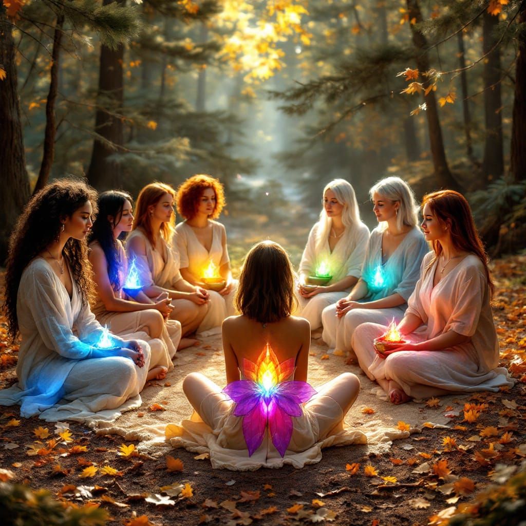 Women's Healing Circle in Mount Shasta Pine Forest