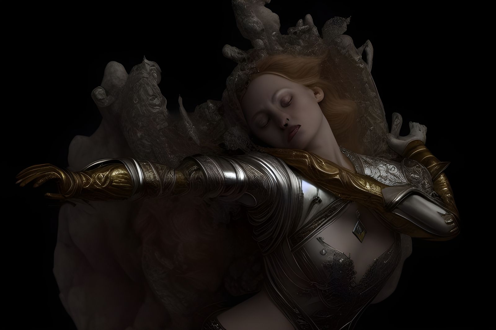 Ornate Urn of Ashes: Hyperrealistic Digital Art