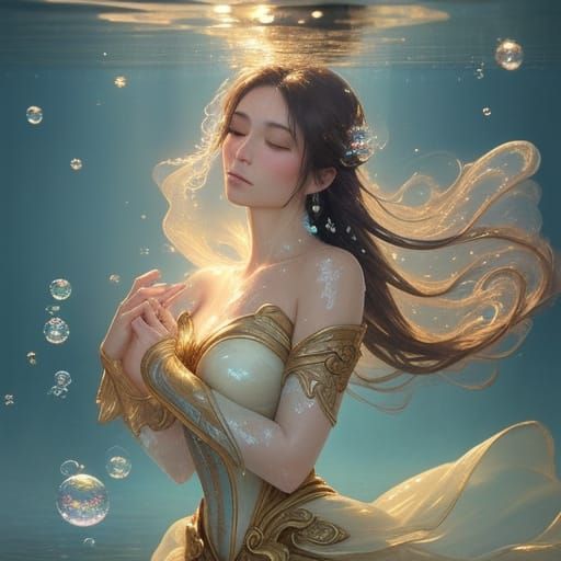 Fantasy Brunette in Blissful Soapy Serenity