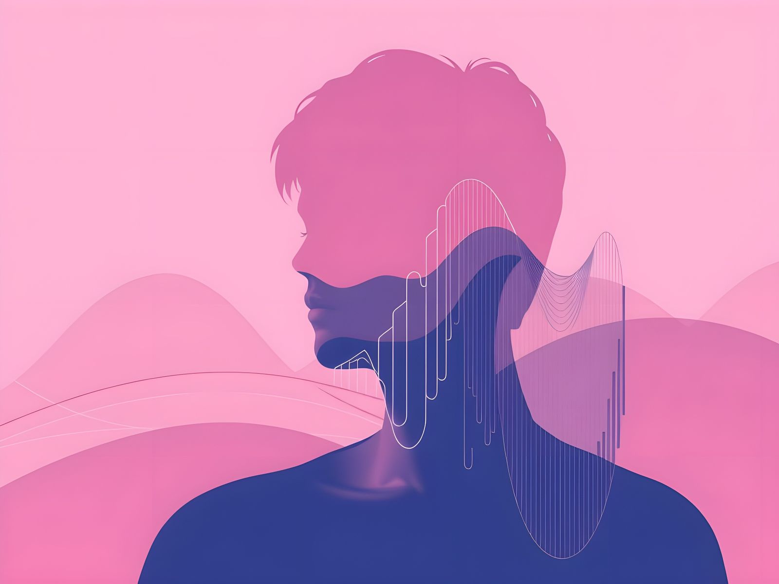 Pop Art Portrait in Flat Design Style