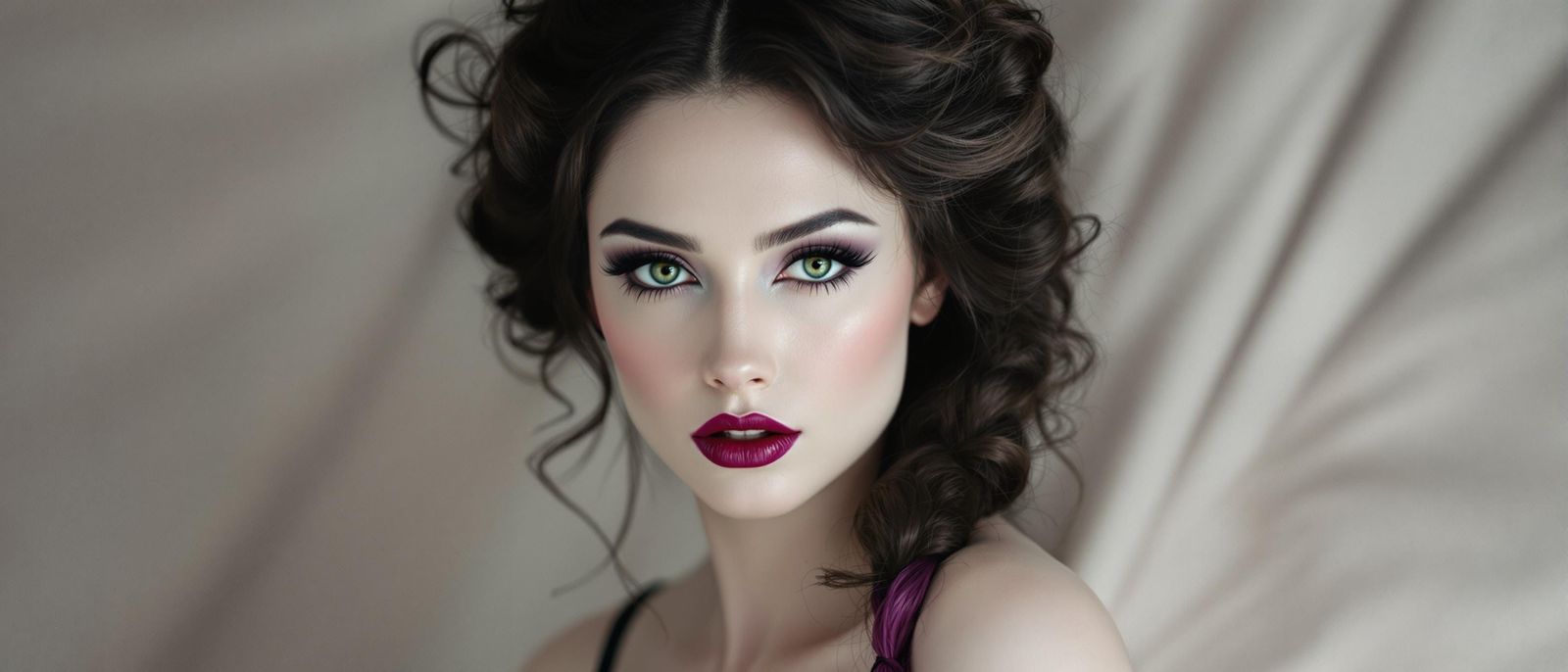 Ethereal Portrait of a Woman with Piercing Green Eyes