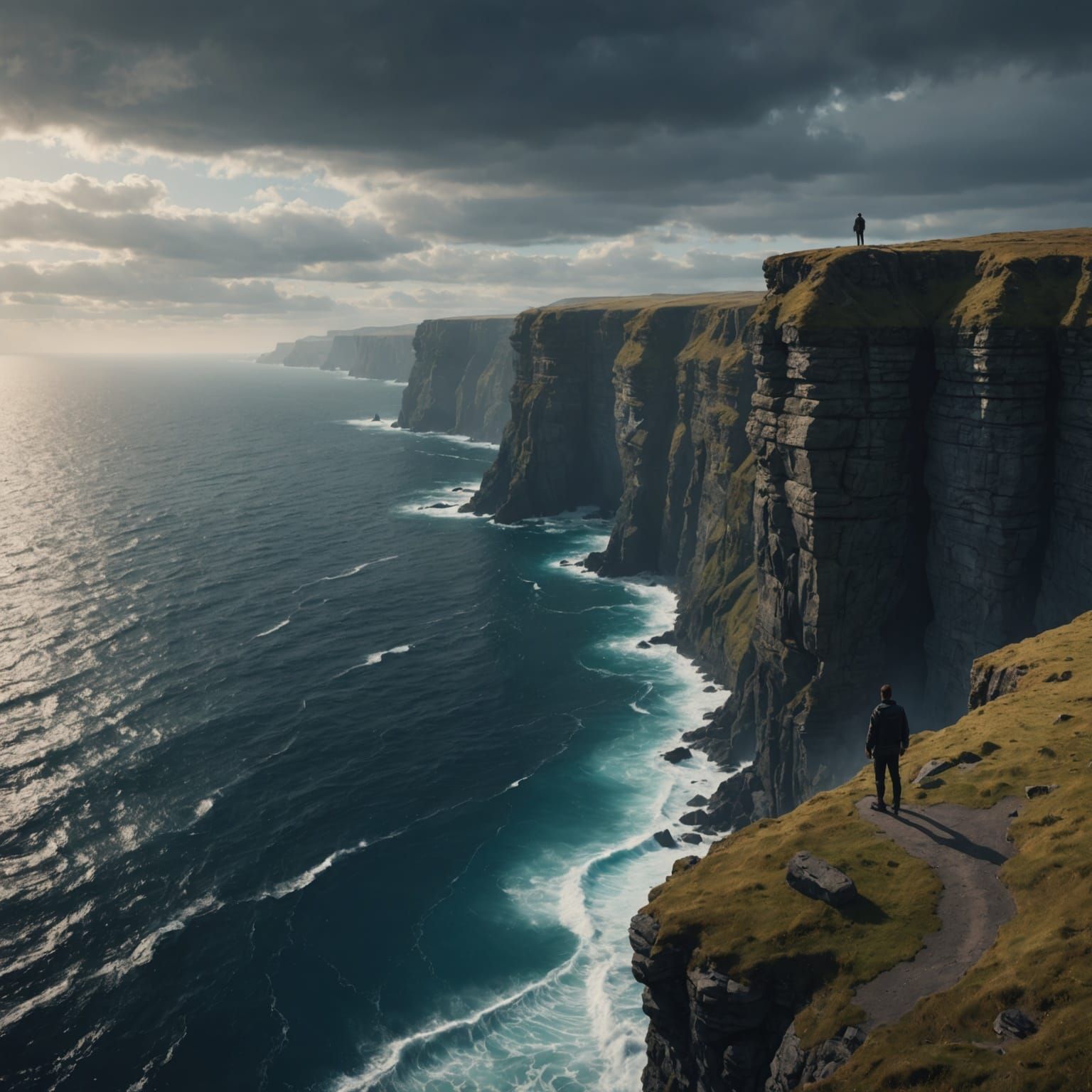 Epic Ocean Cliff Digital Matte Painting