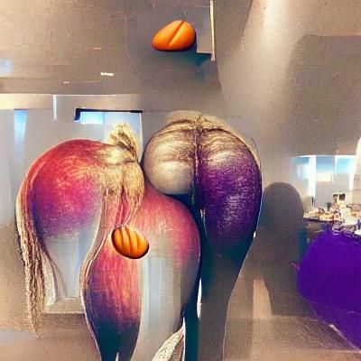 Abstract Geometric Pattern in Peach and Aubergine