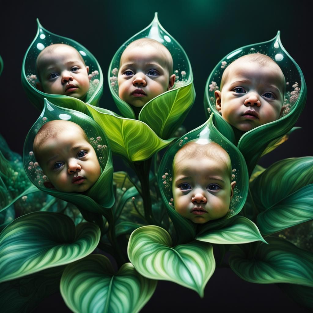 Babies in Flower Pods: Hyperrealistic Futurism
