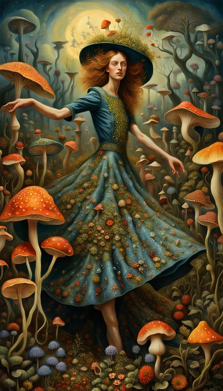 Celestial Fungi Hunter's Surreal Tango