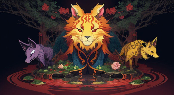 Vibrant Origami Landscape in Pastel Hues