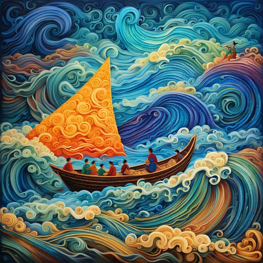 Pasta Boat Sailing in Batik Style