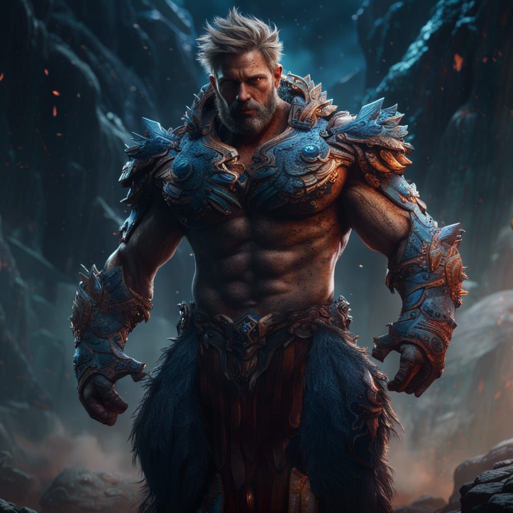 Strong Alpha Male: Detailed Matte Painting