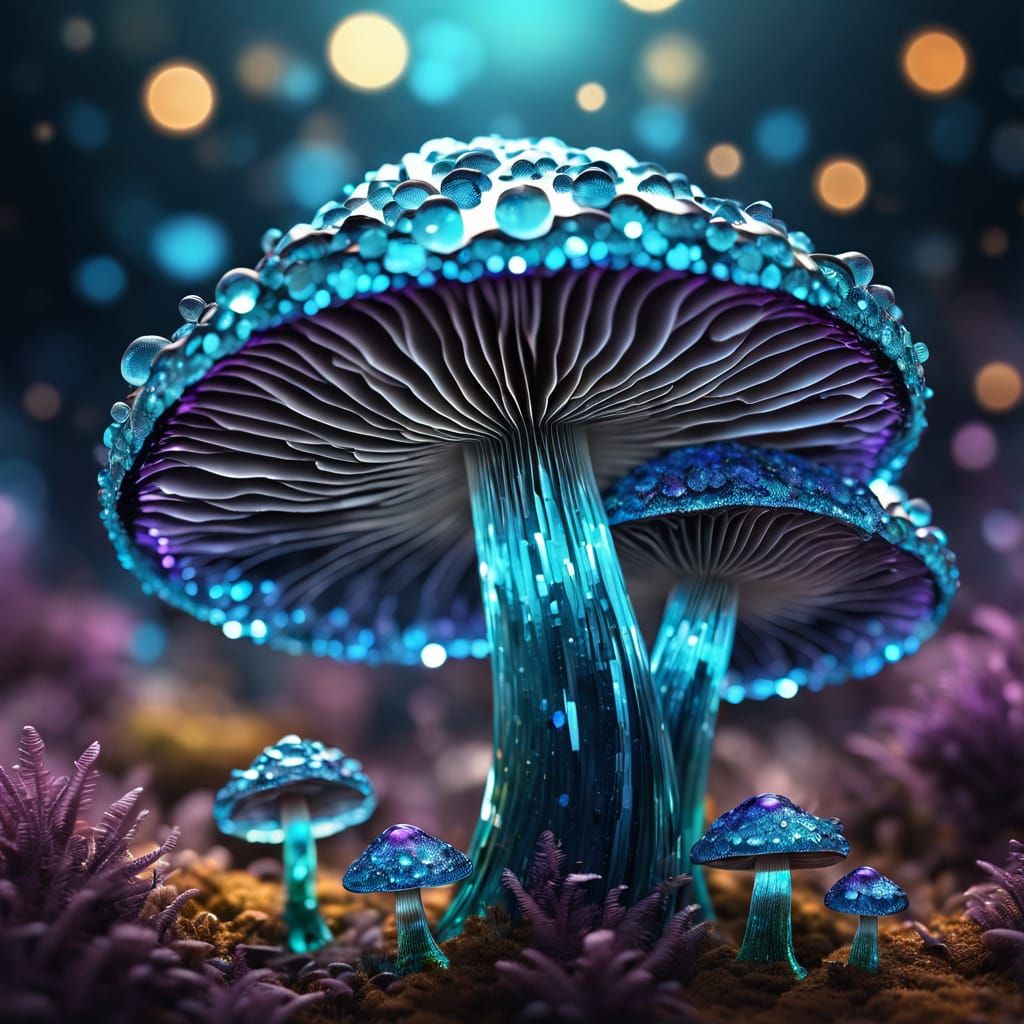 Glittering Crystal Fungi Soar Through Space