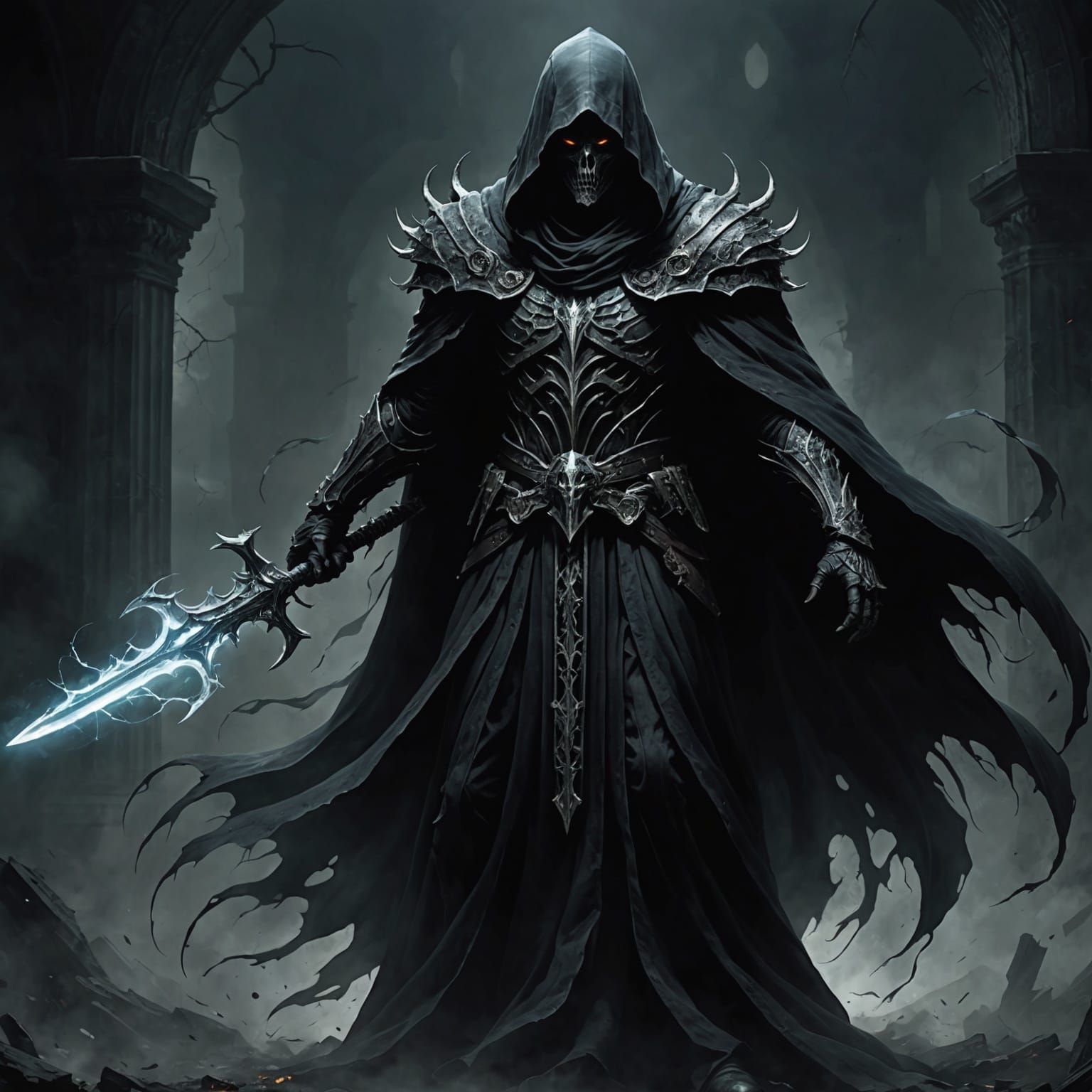 Fearsome Embodiment of Demise Wielding Weapon