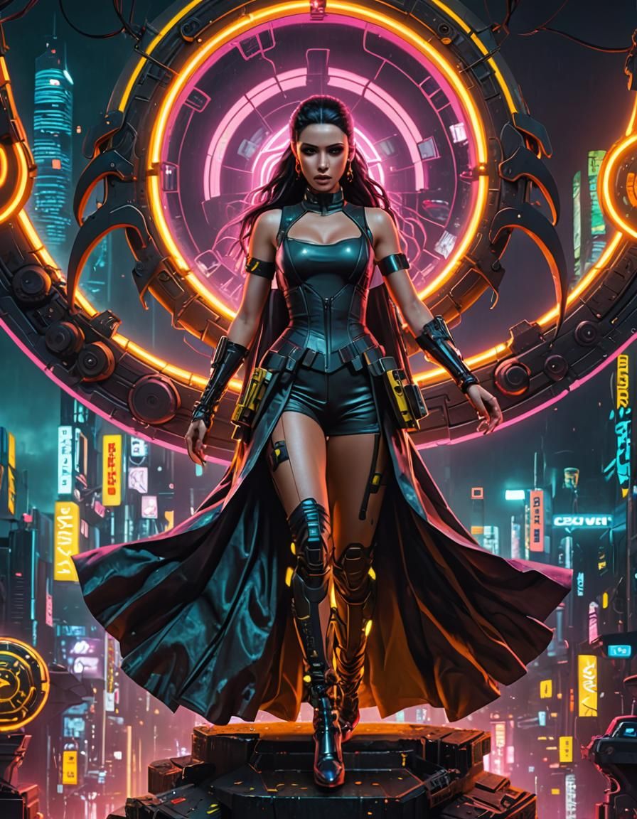 Robot Dragon Girl with Rainbow Slime Body