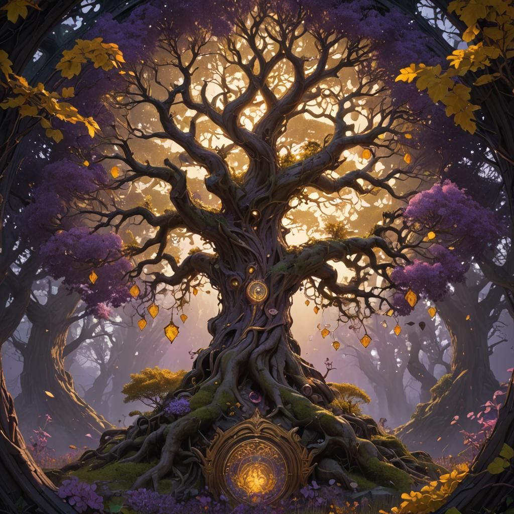 Detailed Celtic Tree of Life in Dark Fantasy Style