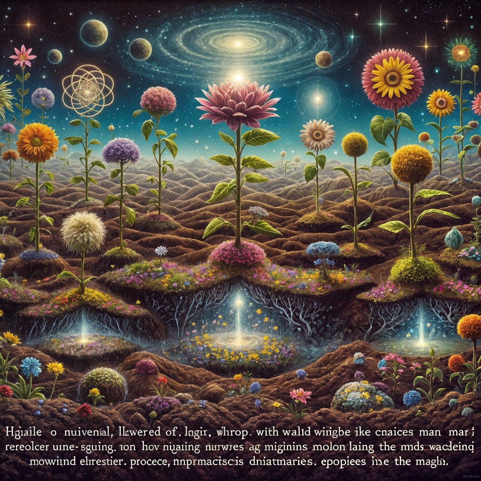 Surreal Cosmic Bloom Unfolds in Vibrant Colors and Radiance