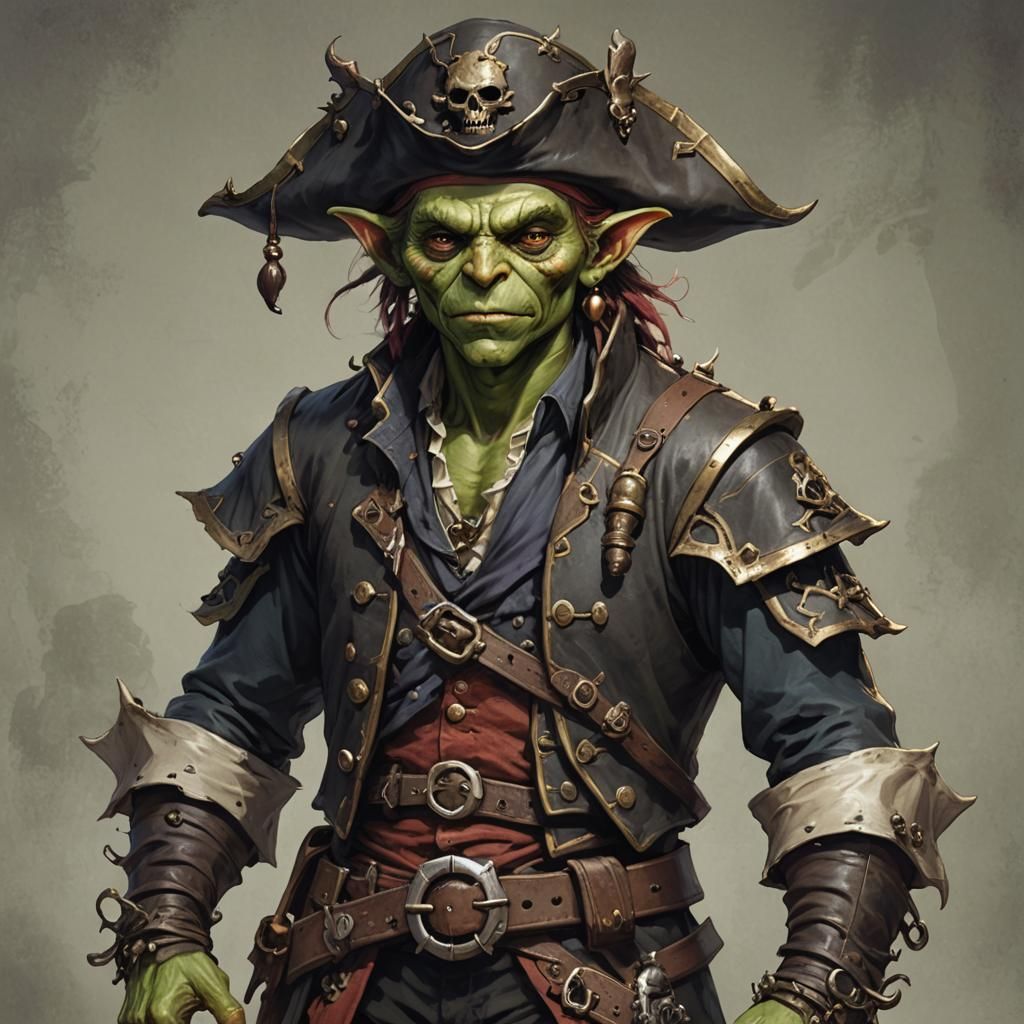 Handsome Goblin Pirate Humanoid AI Art
