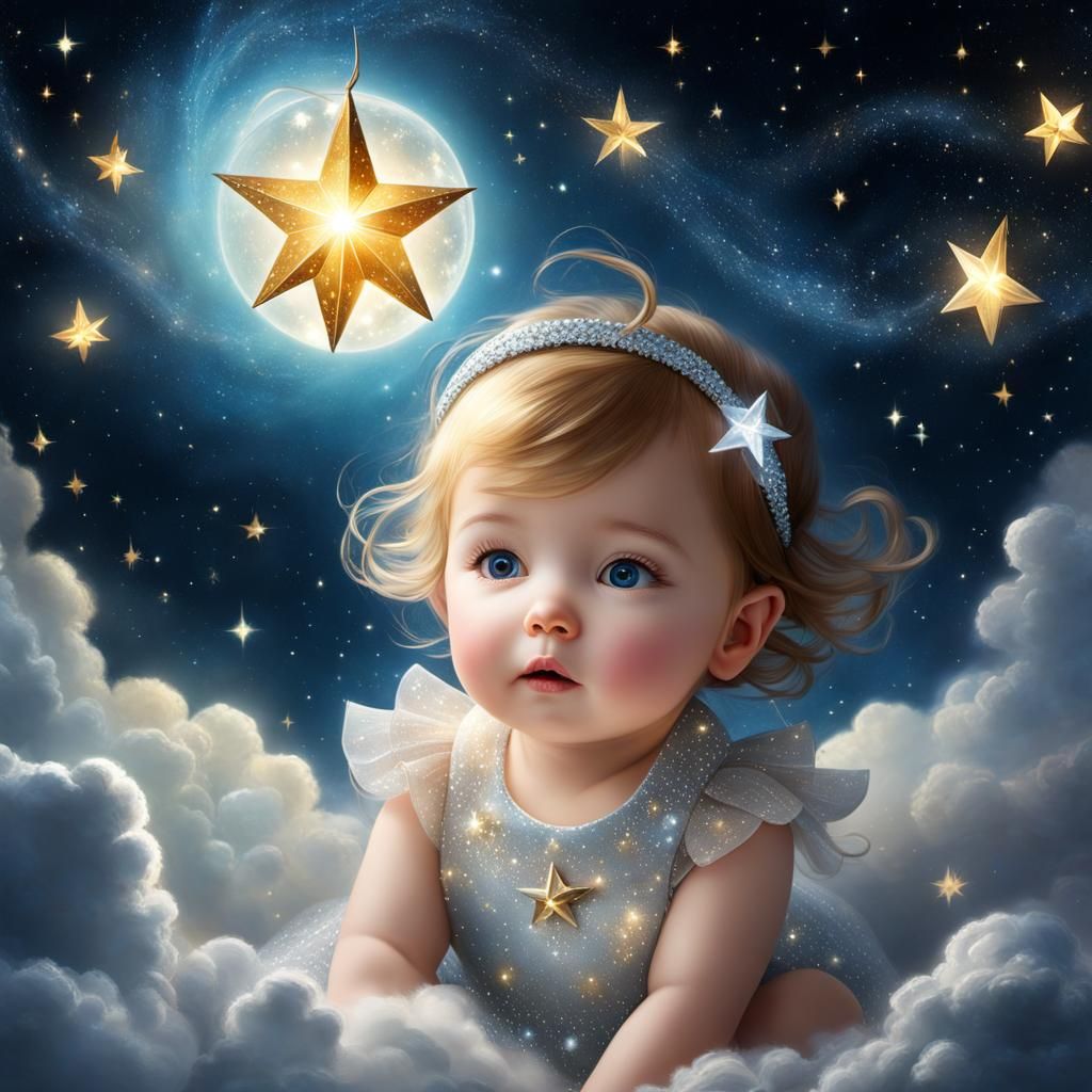 Twinkle Star Nursery Rhyme in Ink and Oil