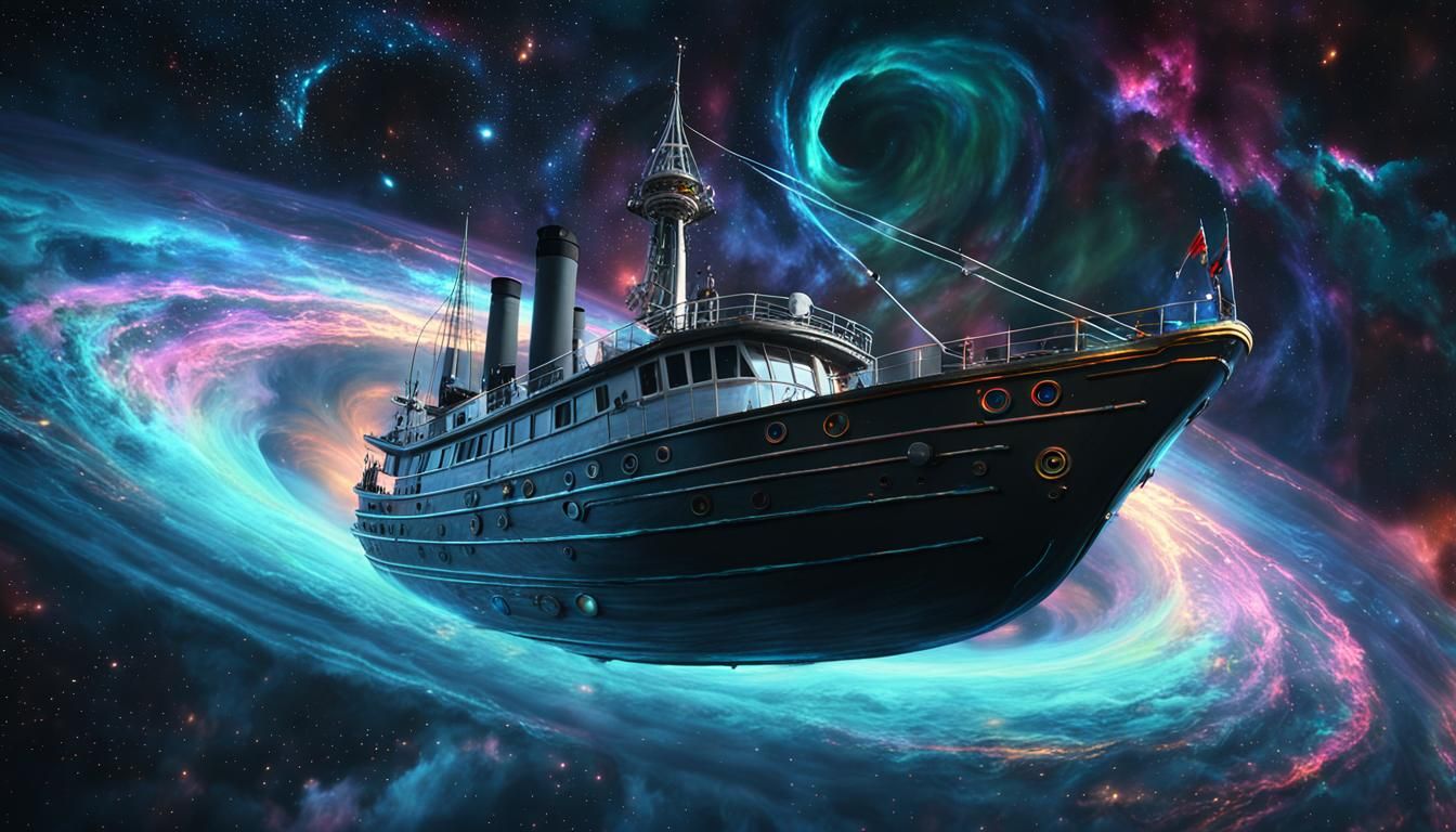 Time Traveler Boat Navigates Black Hole in Deep Space