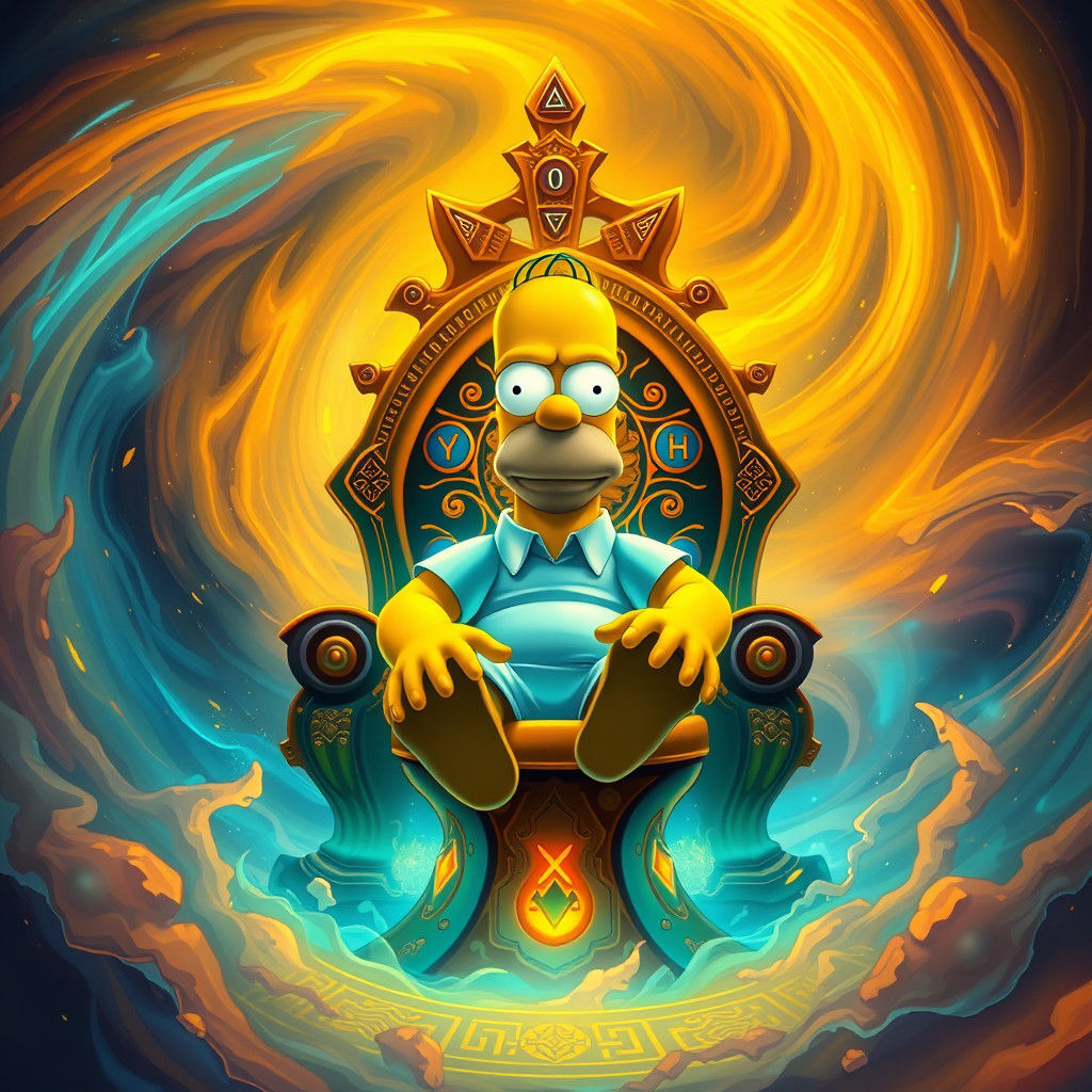 Homer Simpson on Skibadi Toilet in Ornate Fantasy