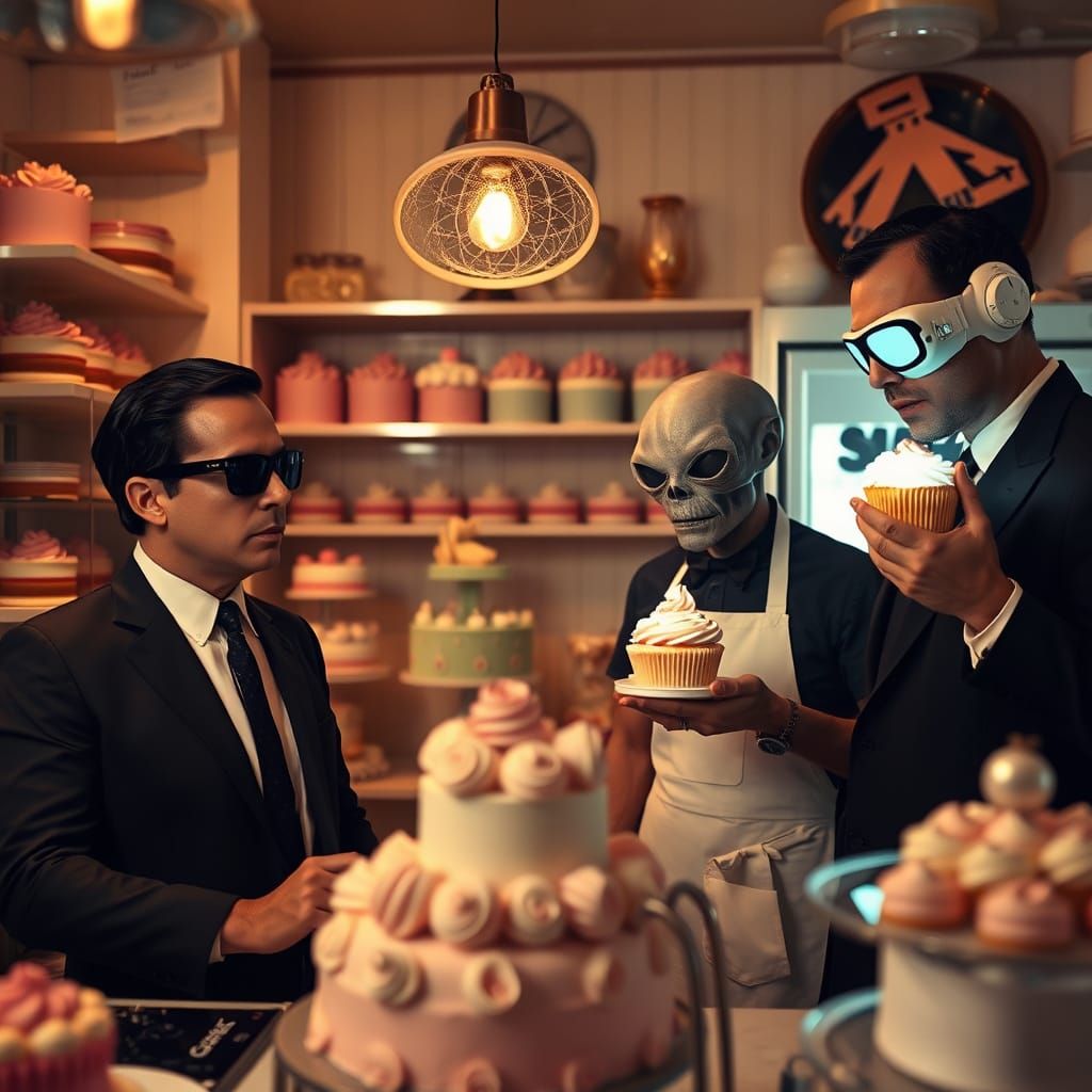 Men in Black Agents in a Vintage Cake Shop