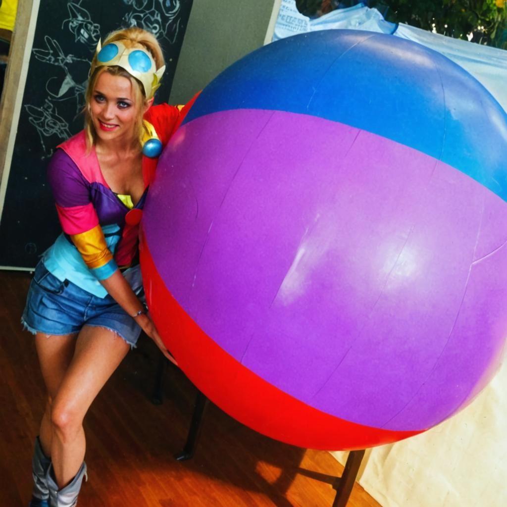 Amora the Enchantress Pinup with Beach Ball