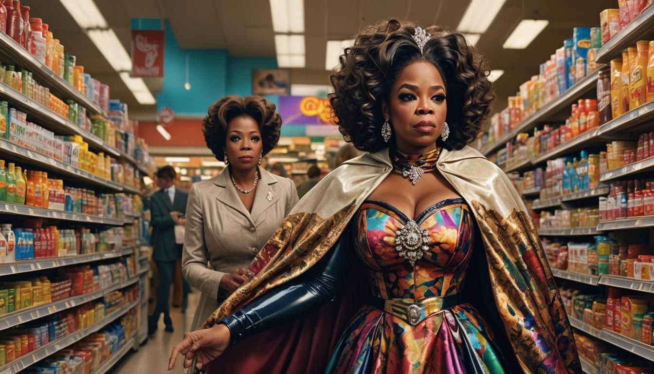 Oprah as Queen of England Shopping: Hyperrealistic Concept A...