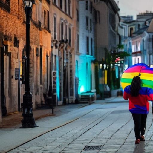 LGBTQ2S+ Person Strolling Through 2025 European Night