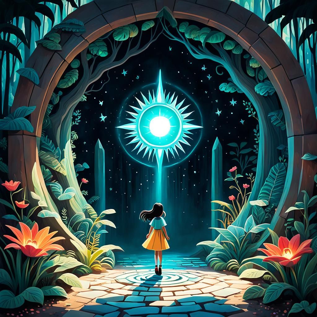 Enchanting Magical Portal Inspired by Animation Art