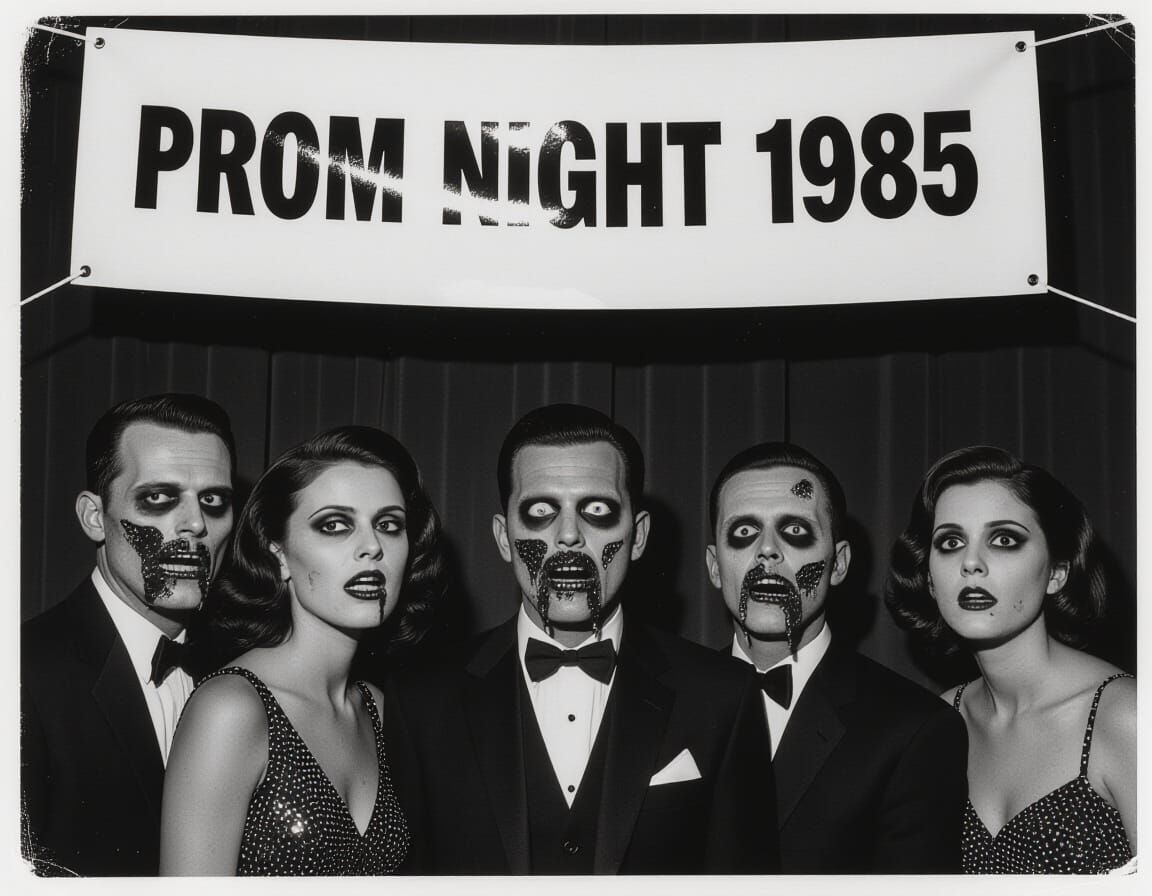 Zombie Prom Night 1985 Captured in Vintage Polaroid