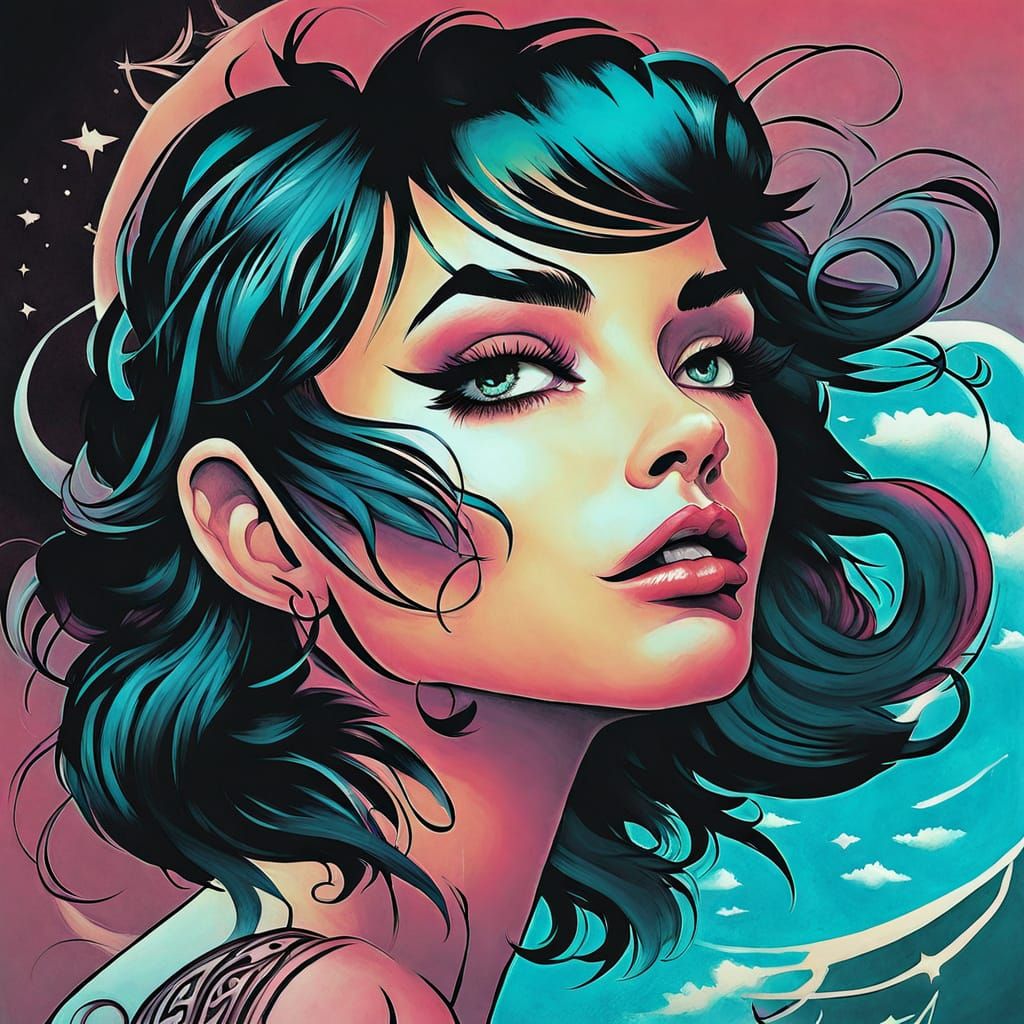 Aurora Fantasy in Vibrant Airbrush Style