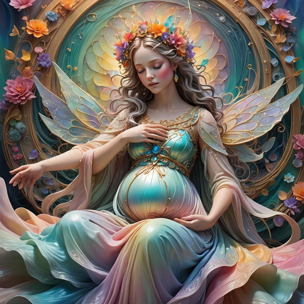 Ethereal Fairy Queen Posing in Dreamworld: 3D Digital Art