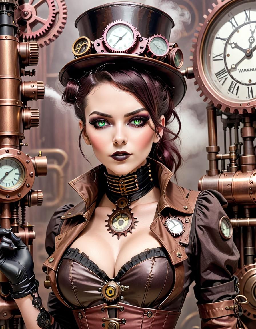 Steampunk Lady with Womancore Aesthetic