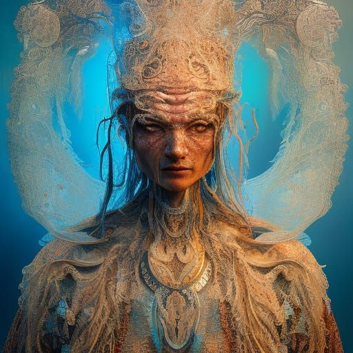 Elemental Wizard Portrait in Hyperdetailed Style