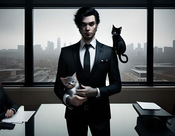 Emo Werewolf and Business Kitten Meeting