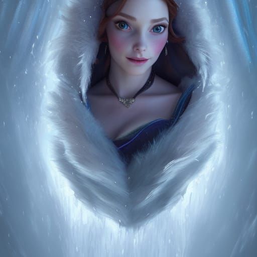 Majestic Elsa Portrait in Art Nouveau Style