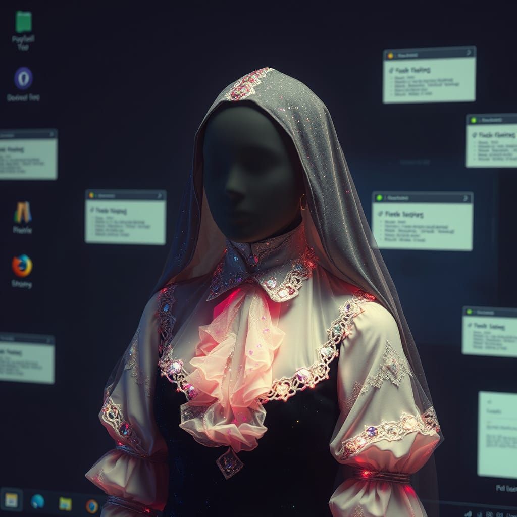Glitchy Figure Shifts Through Internet Era Fashion