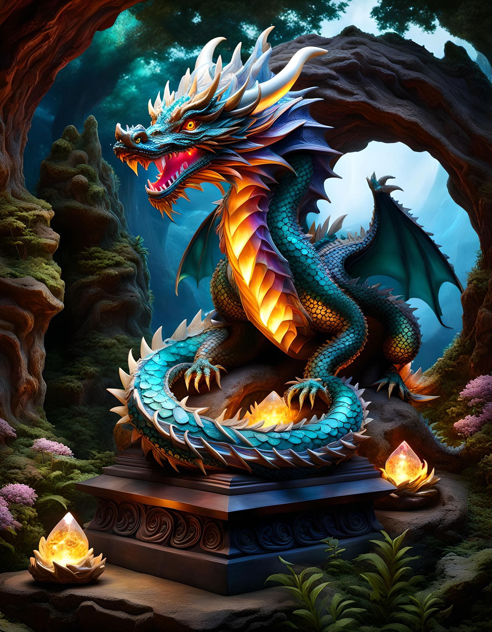 Crystal Dragon and Illuminated Shrine