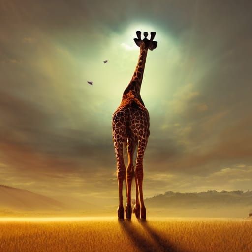 Lonely Last Giraffe: Digital Matte Painting