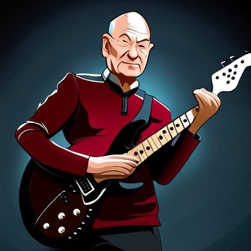 Picard Shreds: Jean-Luc on Electric Guitar