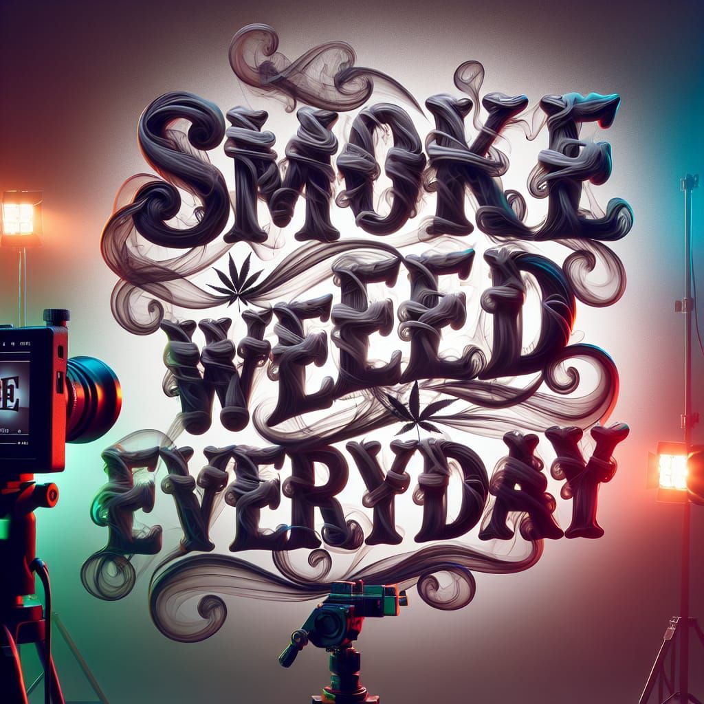 Smoke Weed Everyday in Hyperrealistic Smoke Letters
