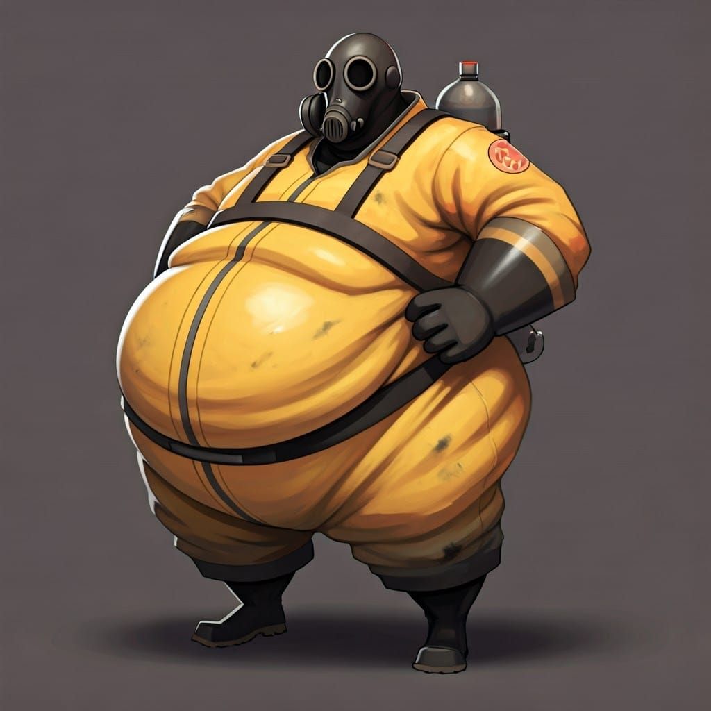 Morbidly Obese Pyro in Cartoonish Realism