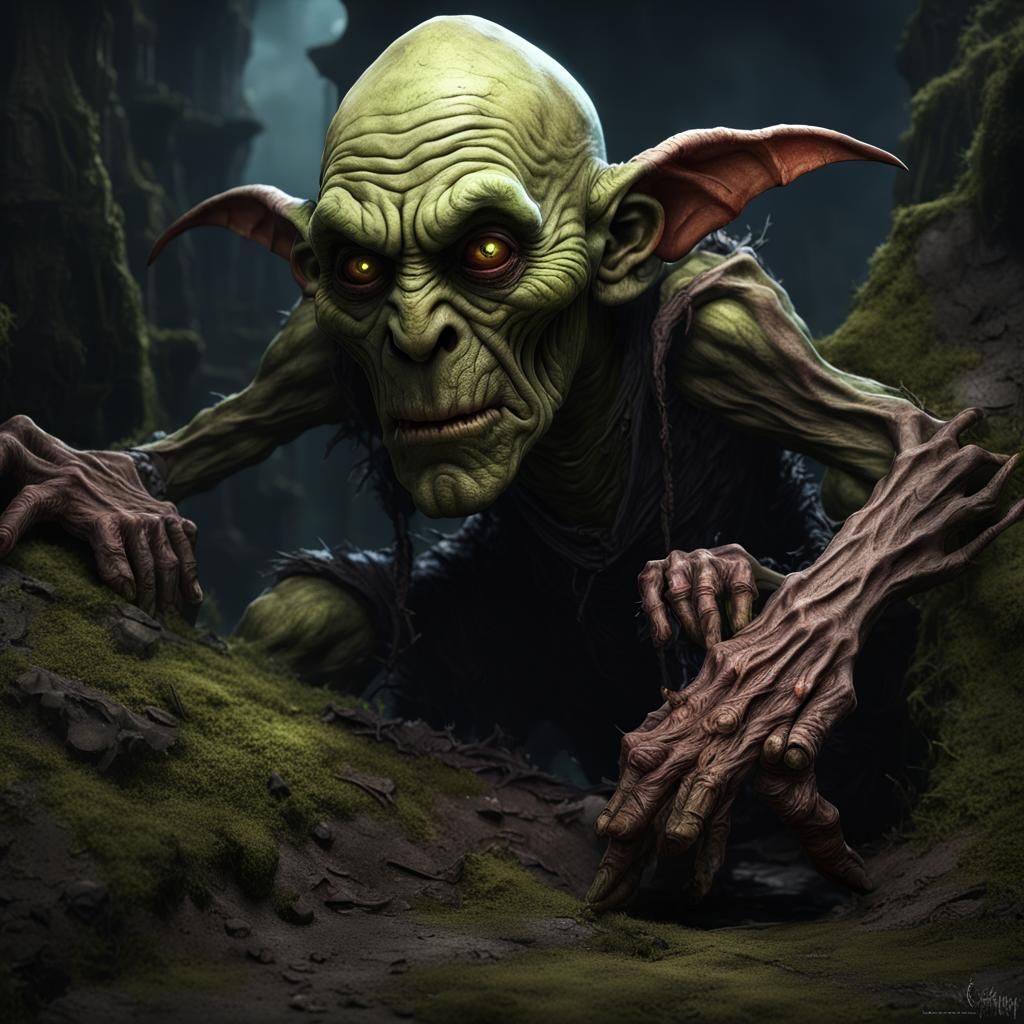 Menacing Goblin in Dark Fantasy Style