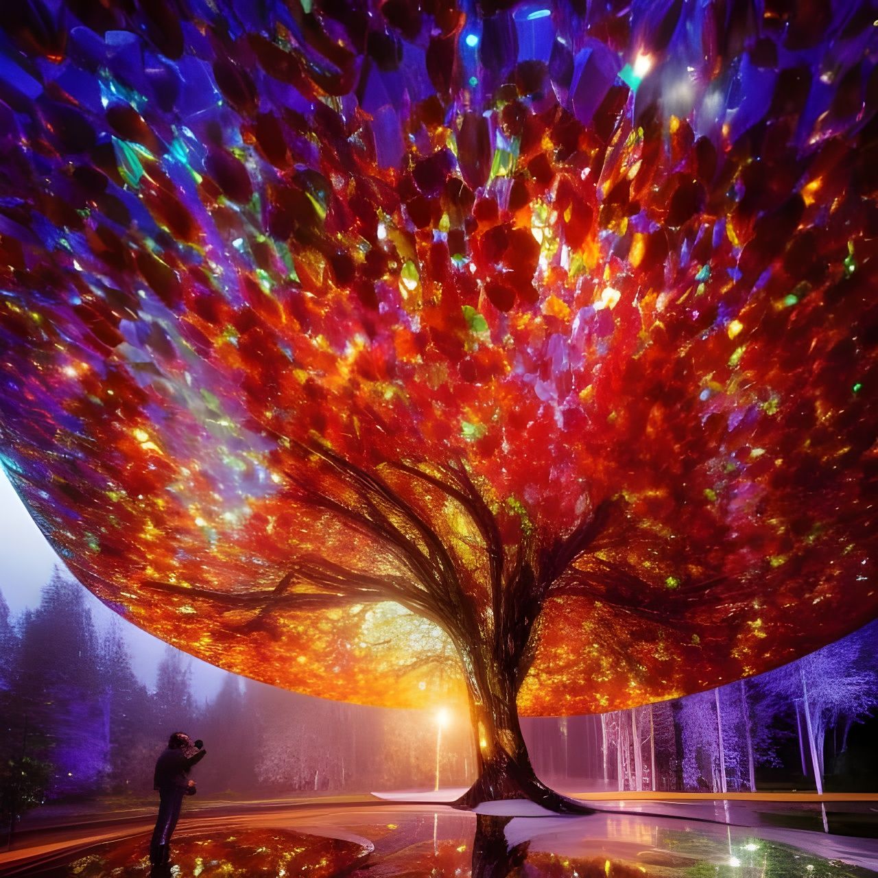 Glass Tree in Intergalactic Diamond Landscape