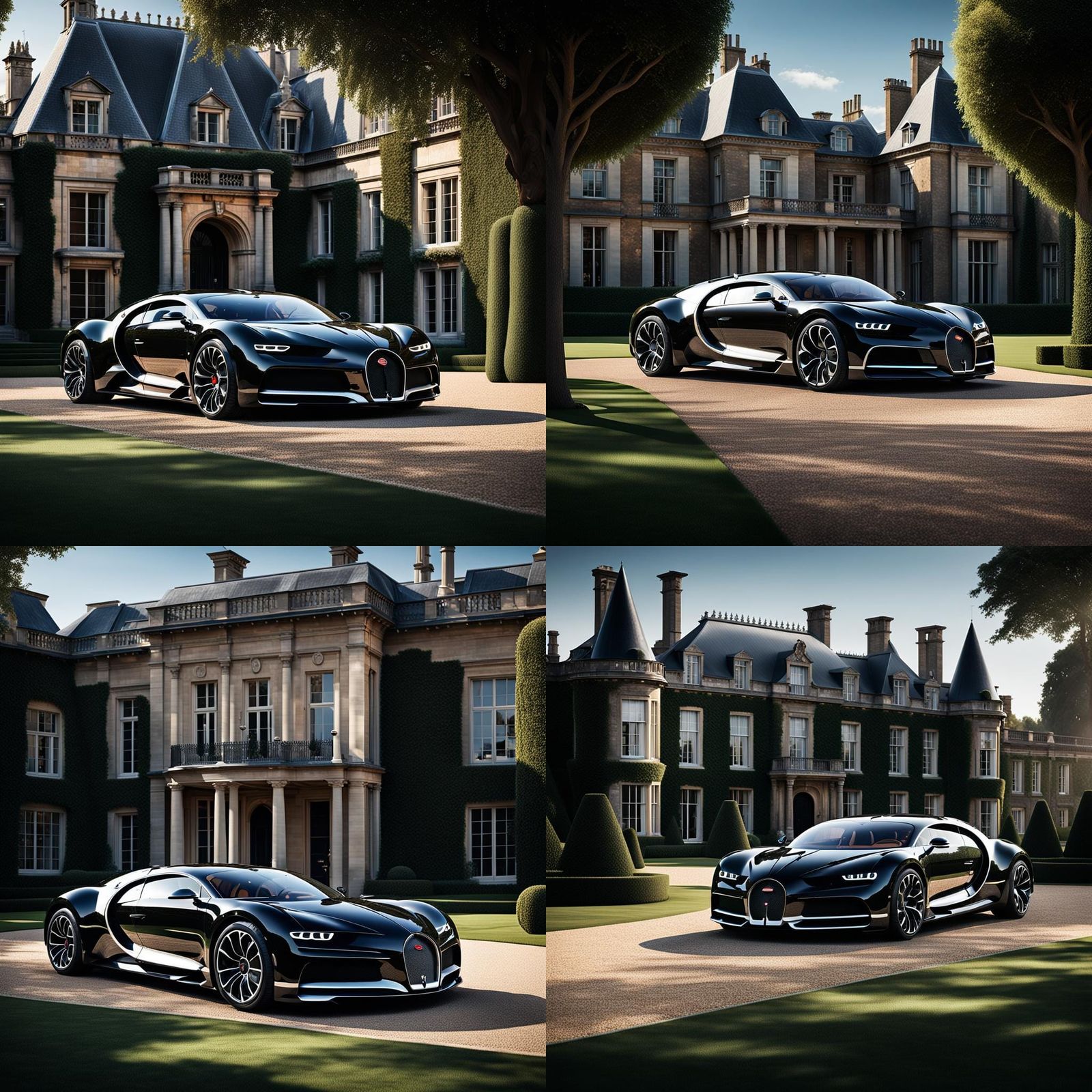 Bugatti La Voiture Noire at British Mansion