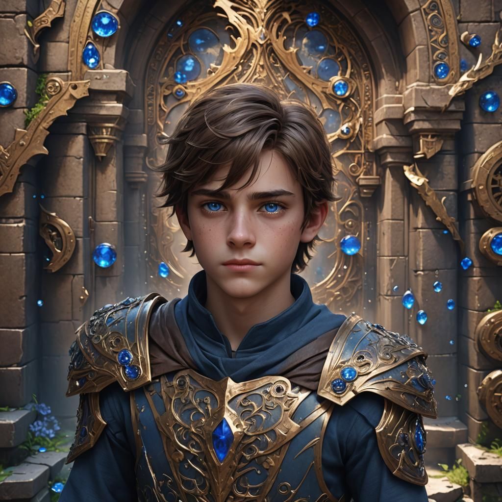 Boy with Sapphire Eyes: Fantasy Concept Art