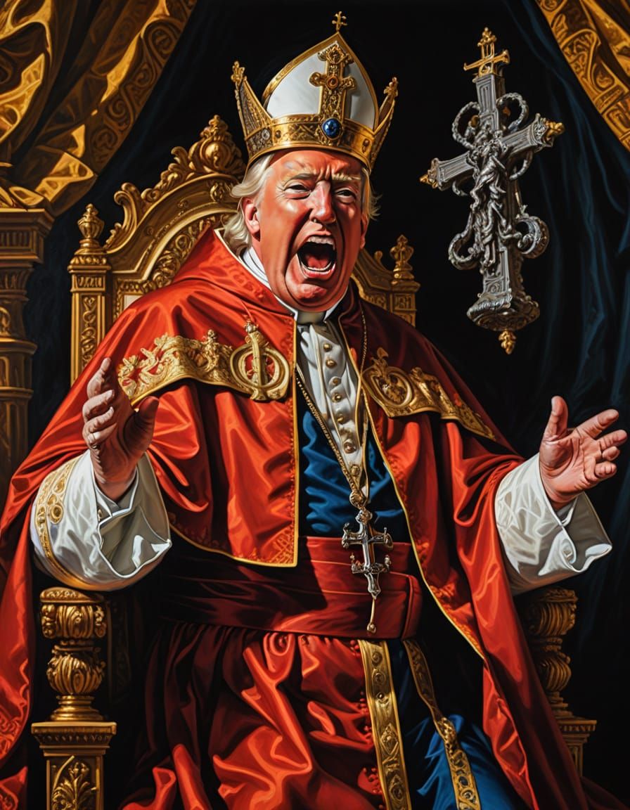 Pope Trump in Fiery Anger as Critics Condemn